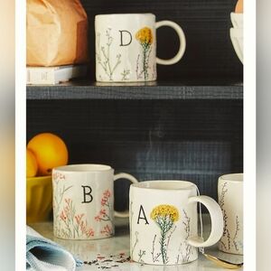 Antropologie Dagny Floral Monogram Mug
